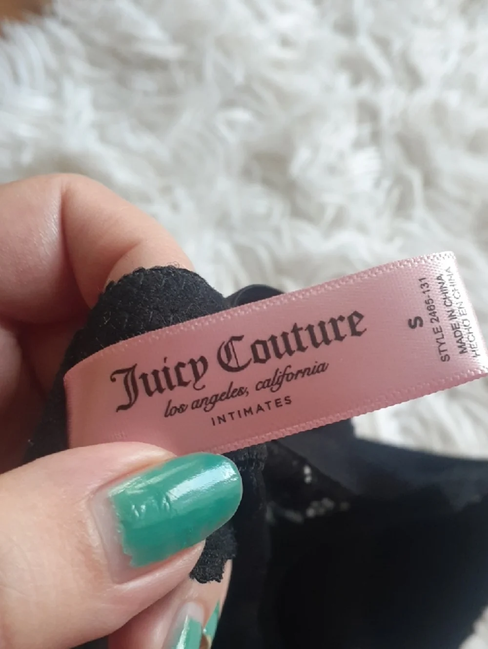 Juicy Couture Black Studded Lace Teddy Bodysuit with Branded Straps Size Small